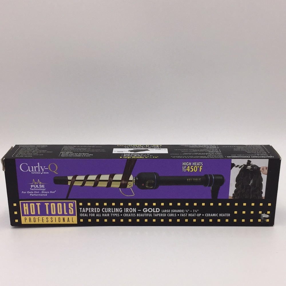 Hot Tools Professional Curly Q Tapered Curling Iron Gold